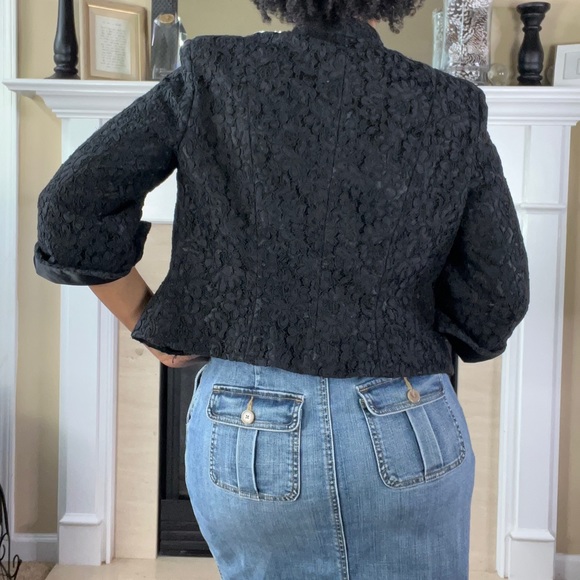 Talbots Black Lace & Satin Button Detail Evening Jacket, 8P - Picture 5 of 5